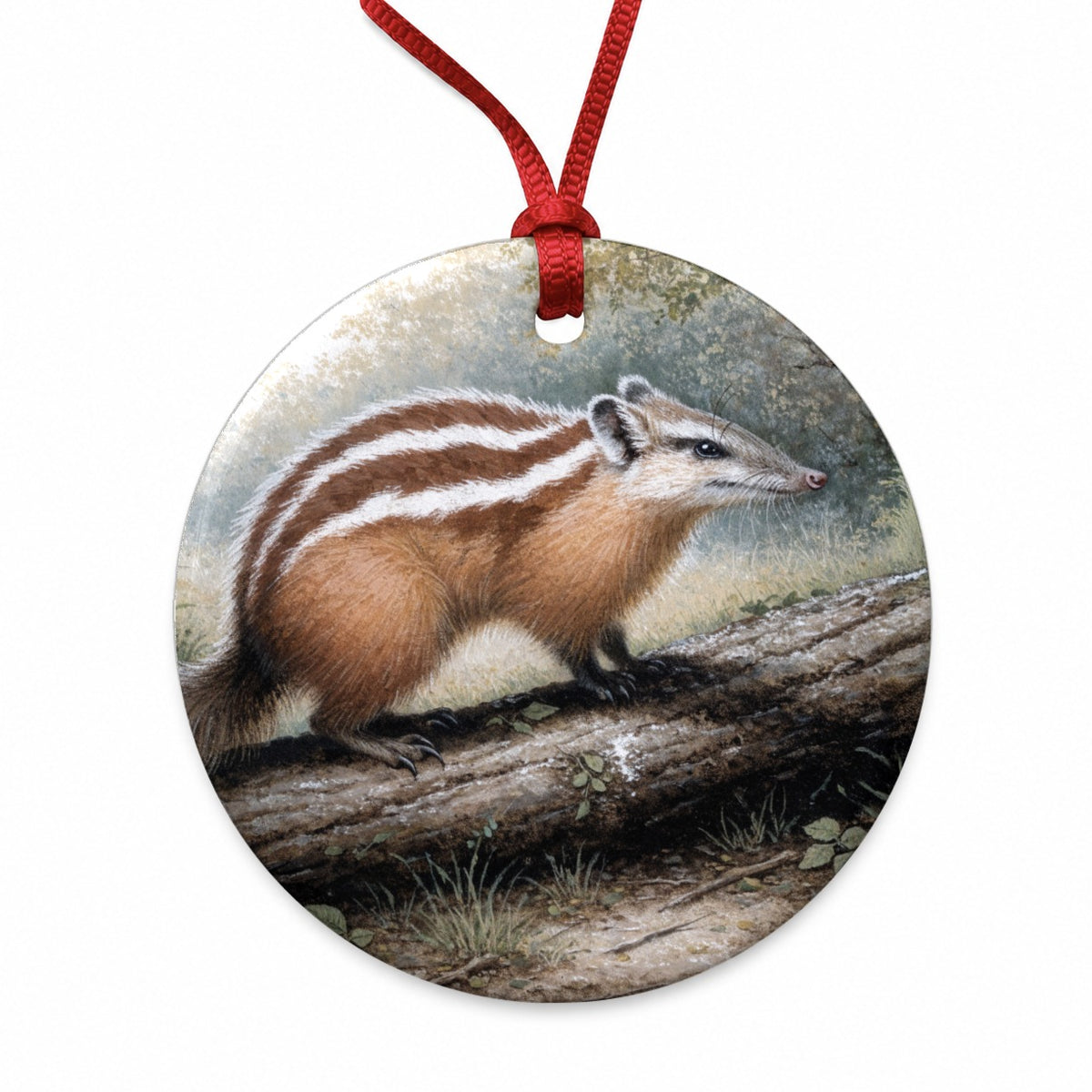 Numbat Australian Woodland Round Ceramic Holiday Christmas Tree Ornament