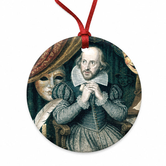William Shakespeare Playwright Round Ceramic Holiday Christmas Tree Ornament