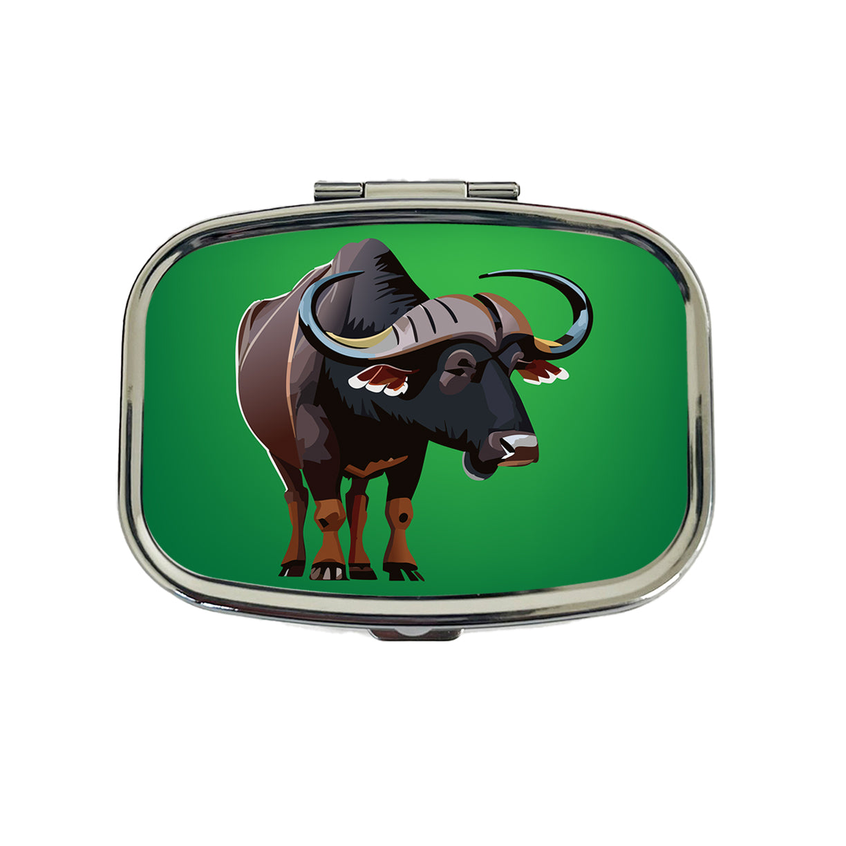 African Buffalo Standing Travel Pill Box Case
