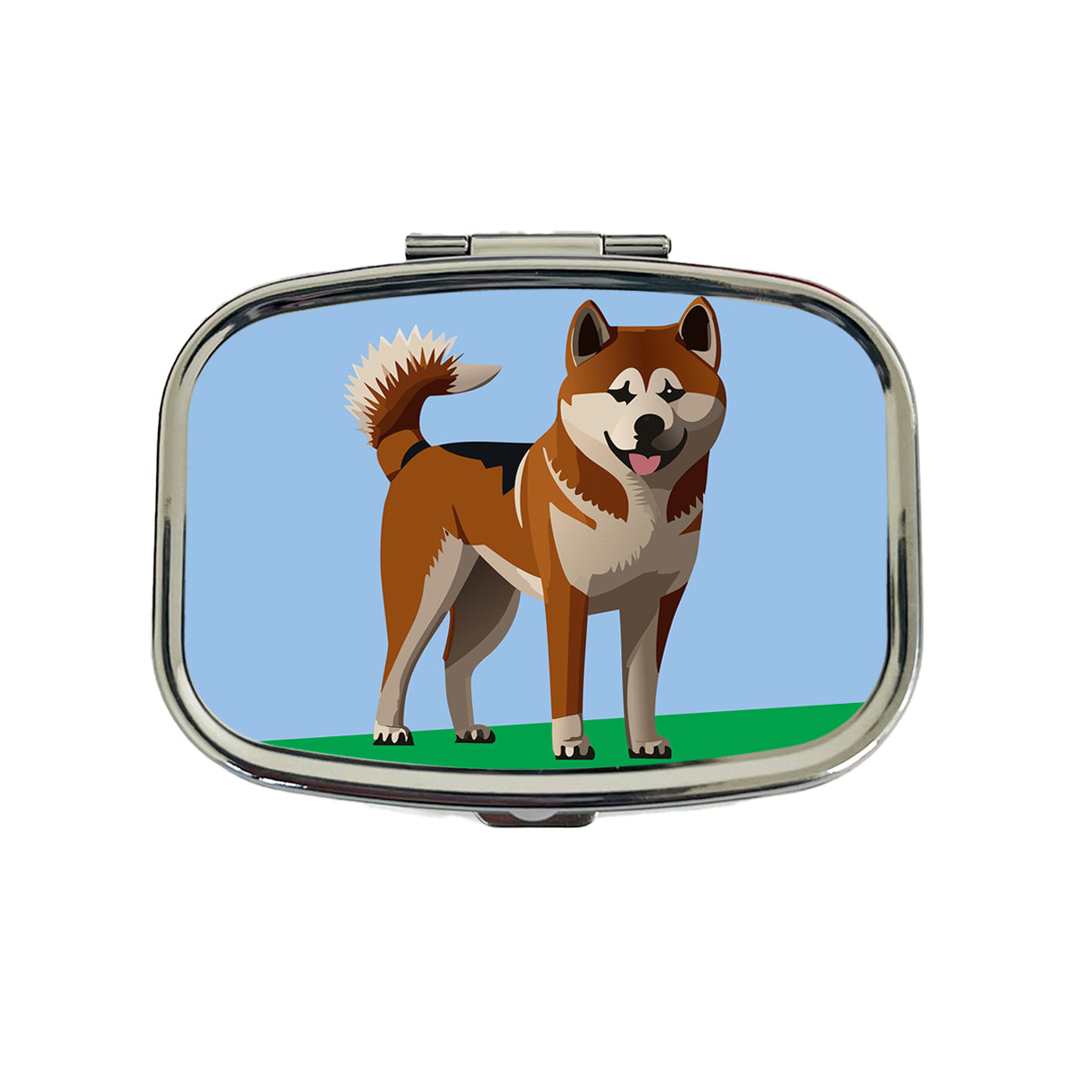 Akita Dog Standing Travel Pill Box Case