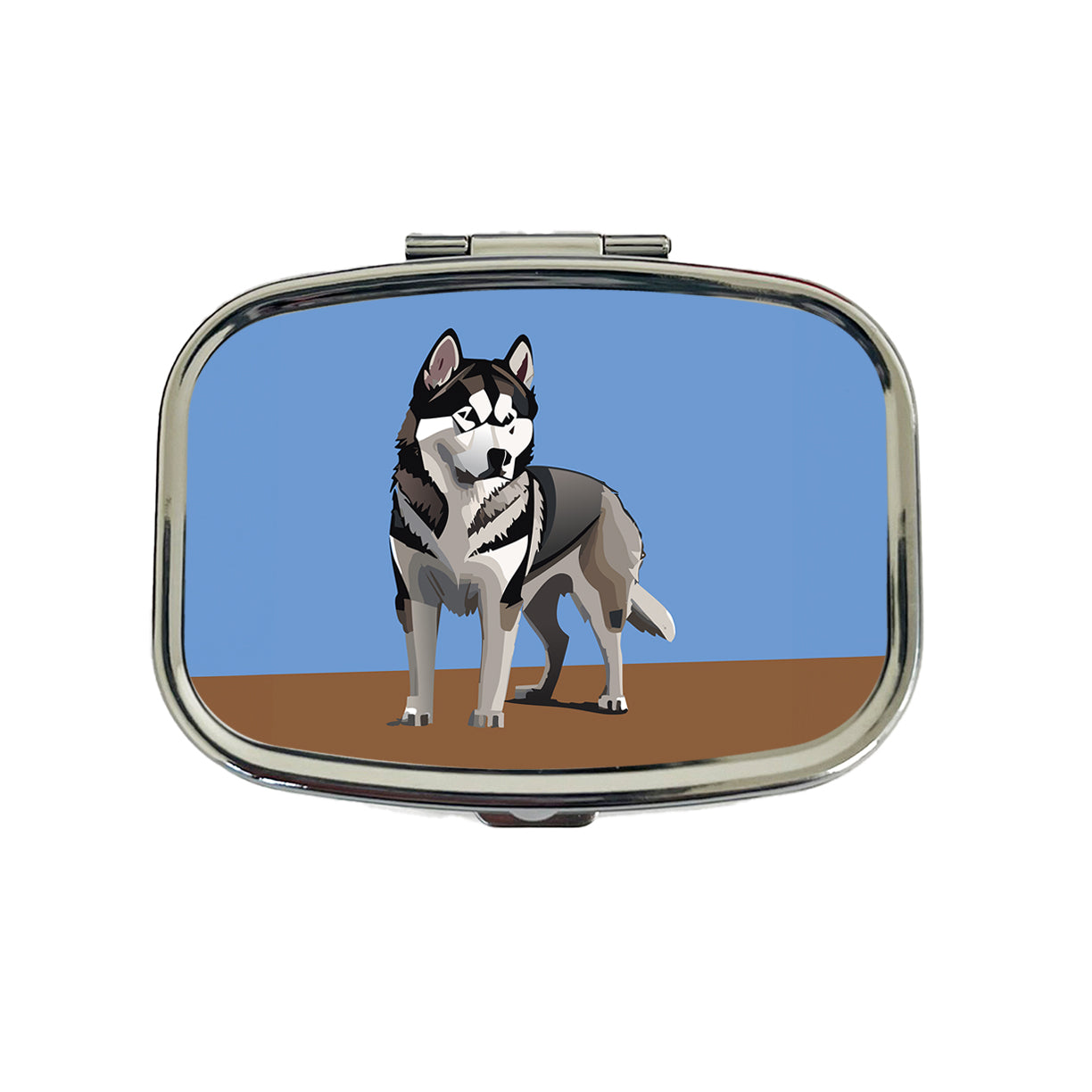 Alaskan Malamute Dog Standing Travel Pill Box Case