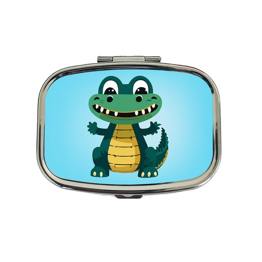 Alligator Crocodile Happy Travel Pill Box Case