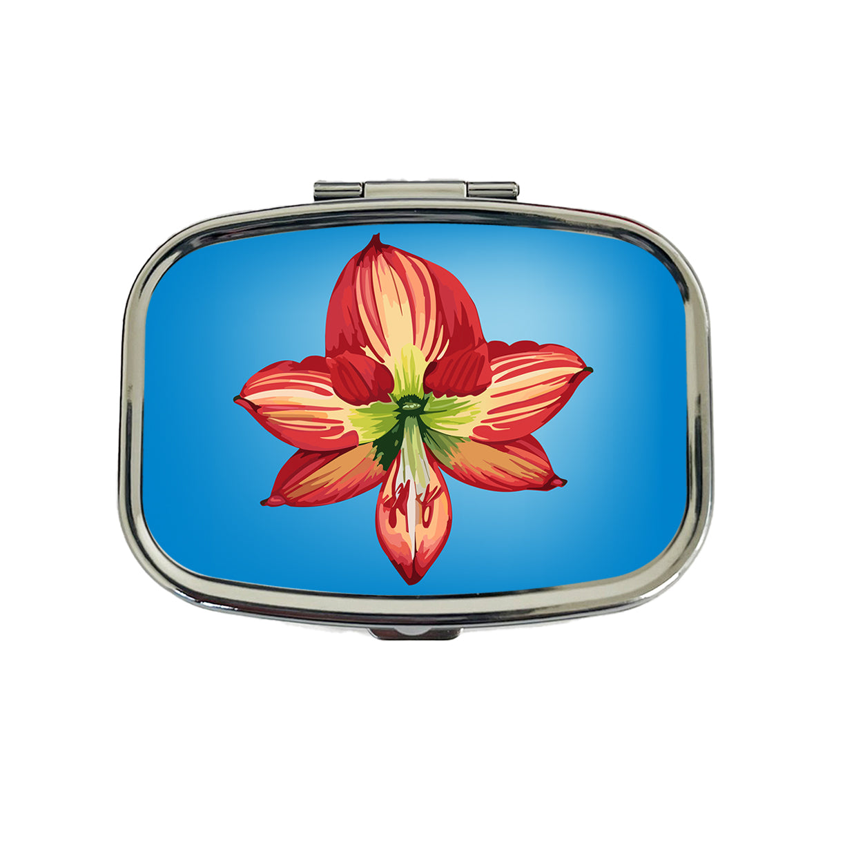 Amaryllis Flower Christmas Travel Pill Box Case