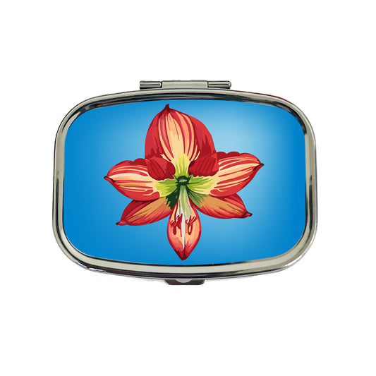 Amaryllis Flower Christmas Travel Pill Box Case