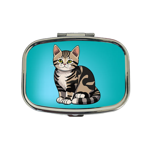 American Shorthair Cute Cat Travel Pill Box Case