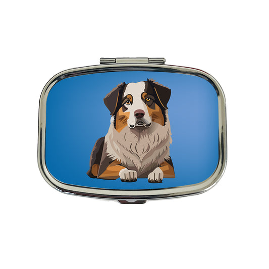 Australian Shepherd Dog Travel Pill Box Case