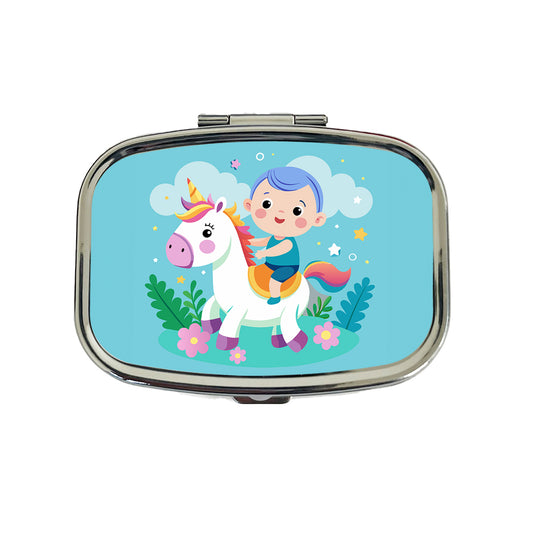 Baby Riding Unicorn Cute Funny Travel Pill Box Case