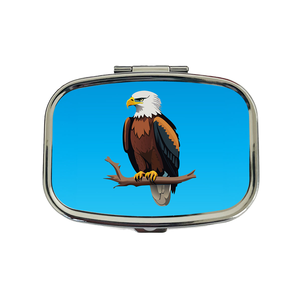 Bald Eagle on Branch Travel Pill Box Case