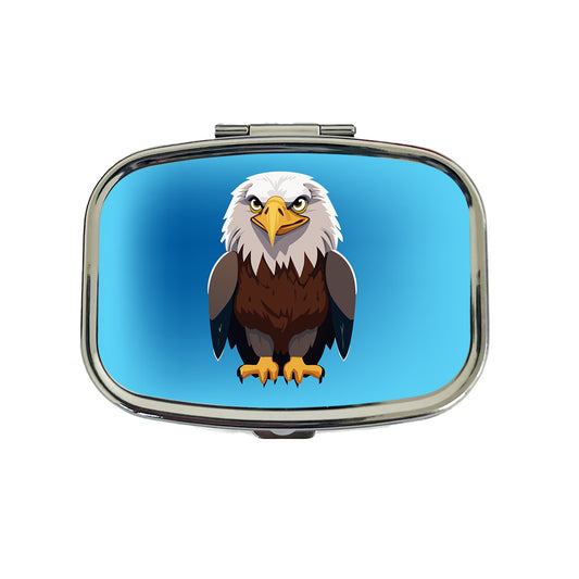 Bald Eagle Standing Travel Pill Box Case