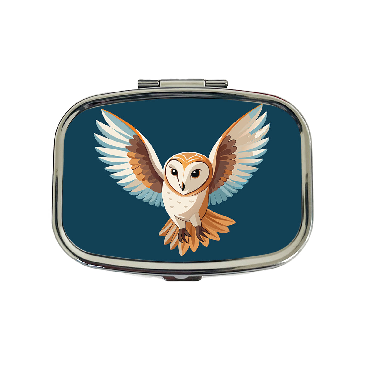 Barn Owl Bird Flying Travel Pill Box Case