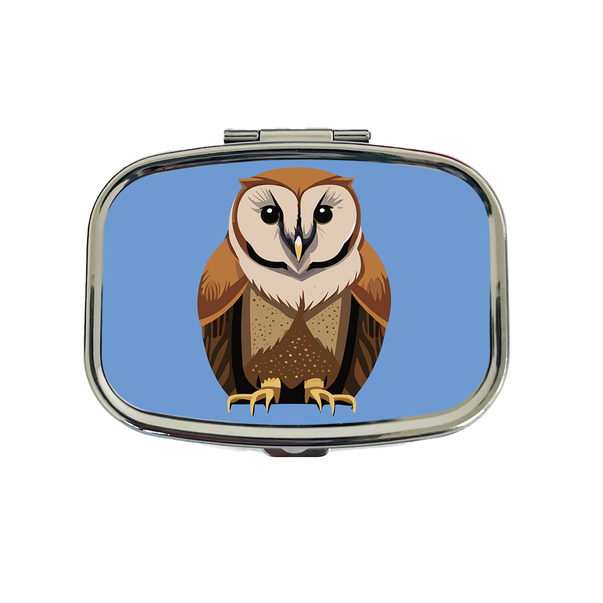 Barn Owl Staring Travel Pill Box Case