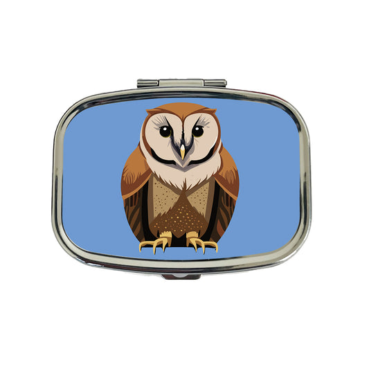 Barn Owl Staring Travel Pill Box Case