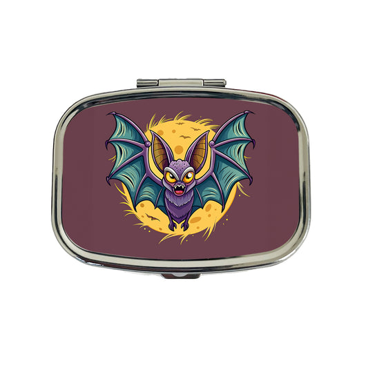 Bat Flying Halloween Spooky Travel Pill Box Case