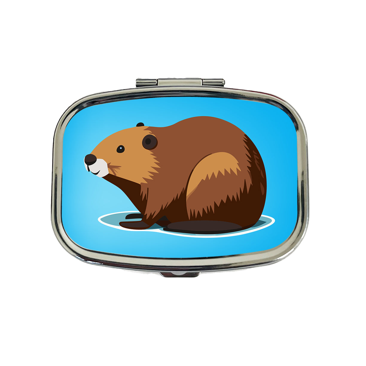 Beaver Cute Profile Travel Pill Box Case