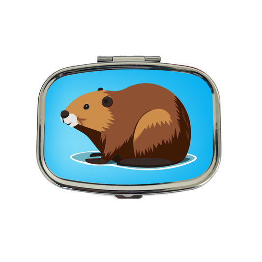 Beaver Cute Profile Travel Pill Box Case