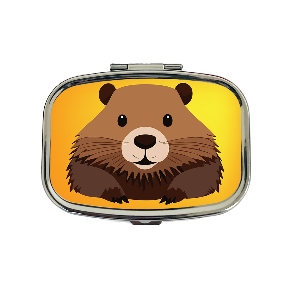 Beaver Cute Staring Travel Pill Box Case