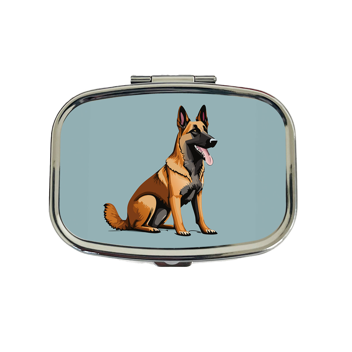 Belgian Shepherd Dog Sitting Travel Pill Box Case