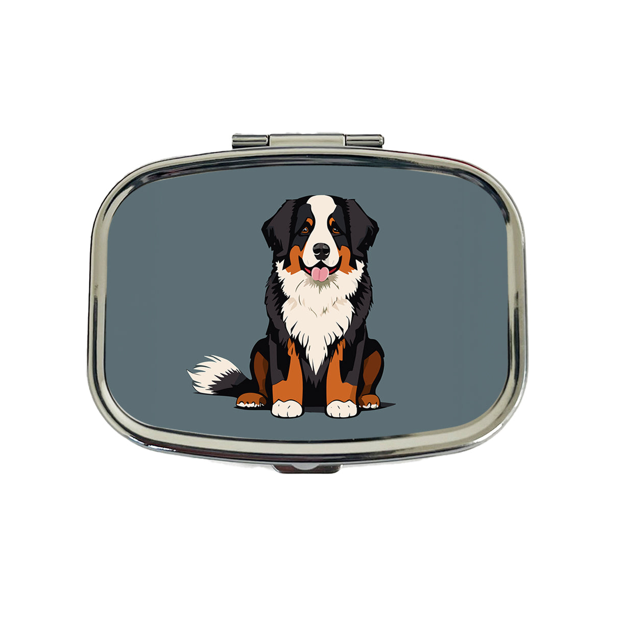 Bernese Mountain Dog Sitting Travel Pill Box Case