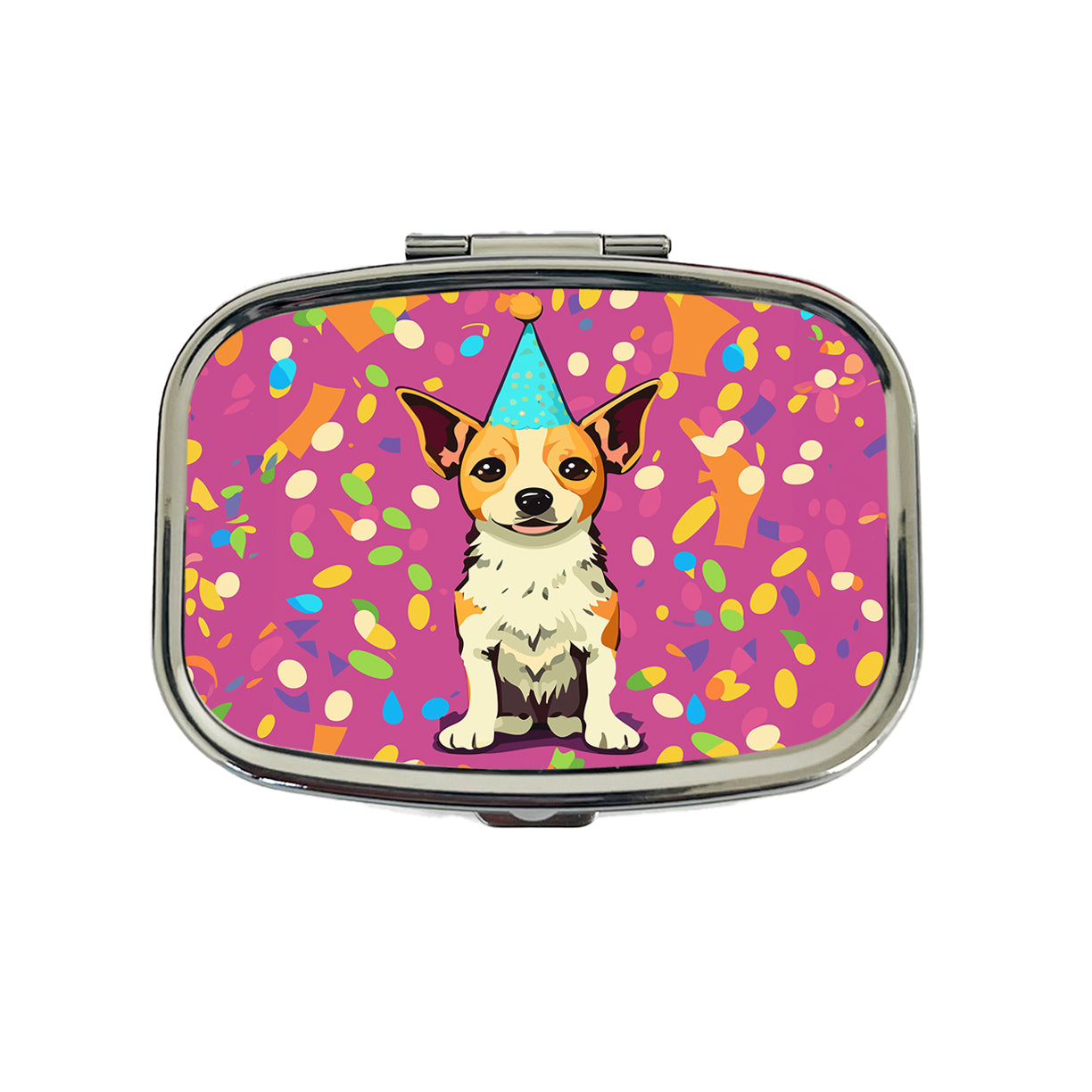 Birthday Dog Confetti Background Travel Pill Box Case