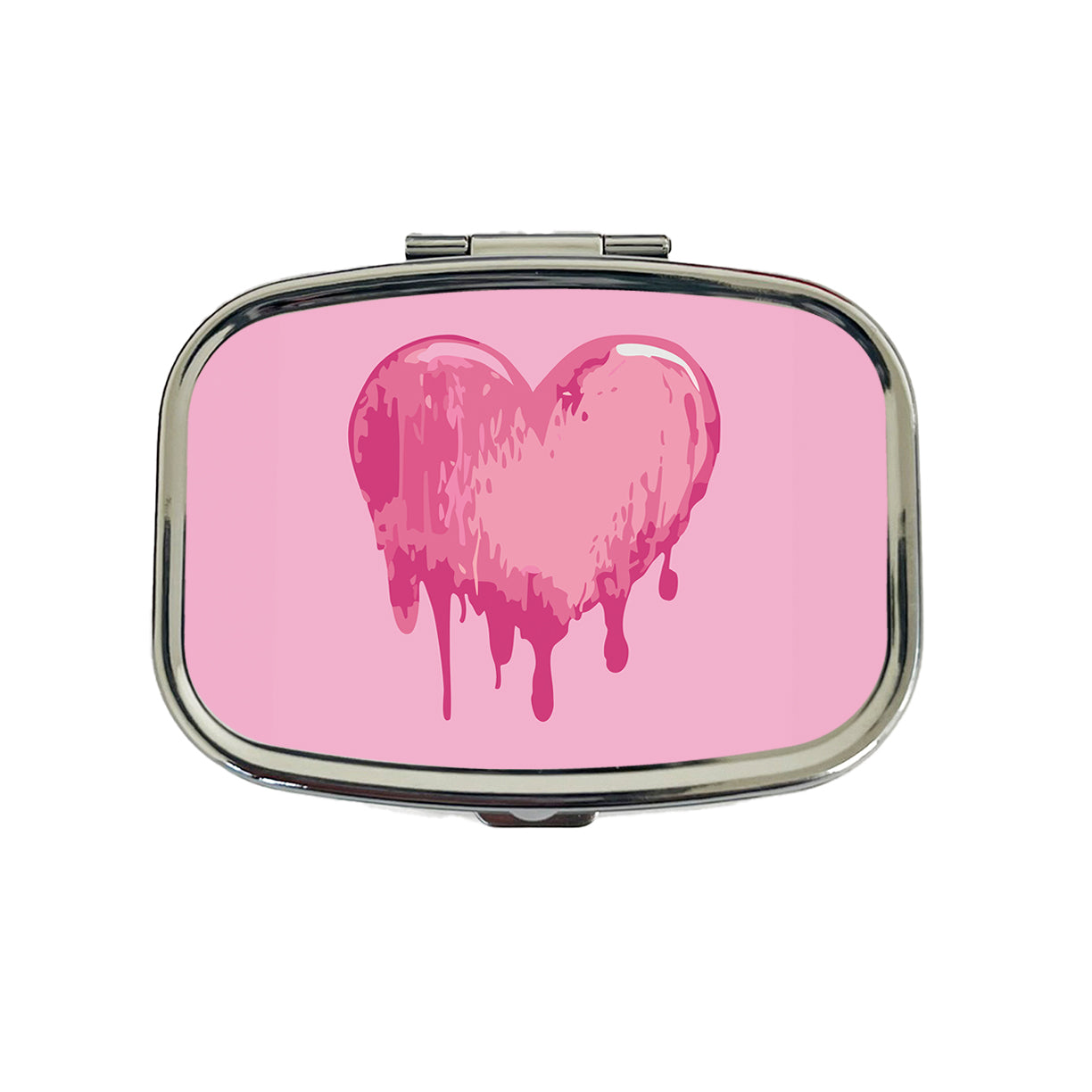 Bleeding Heart Pink Travel Pill Box Case