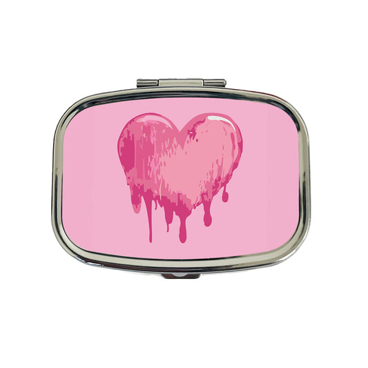 Bleeding Heart Pink Travel Pill Box Case