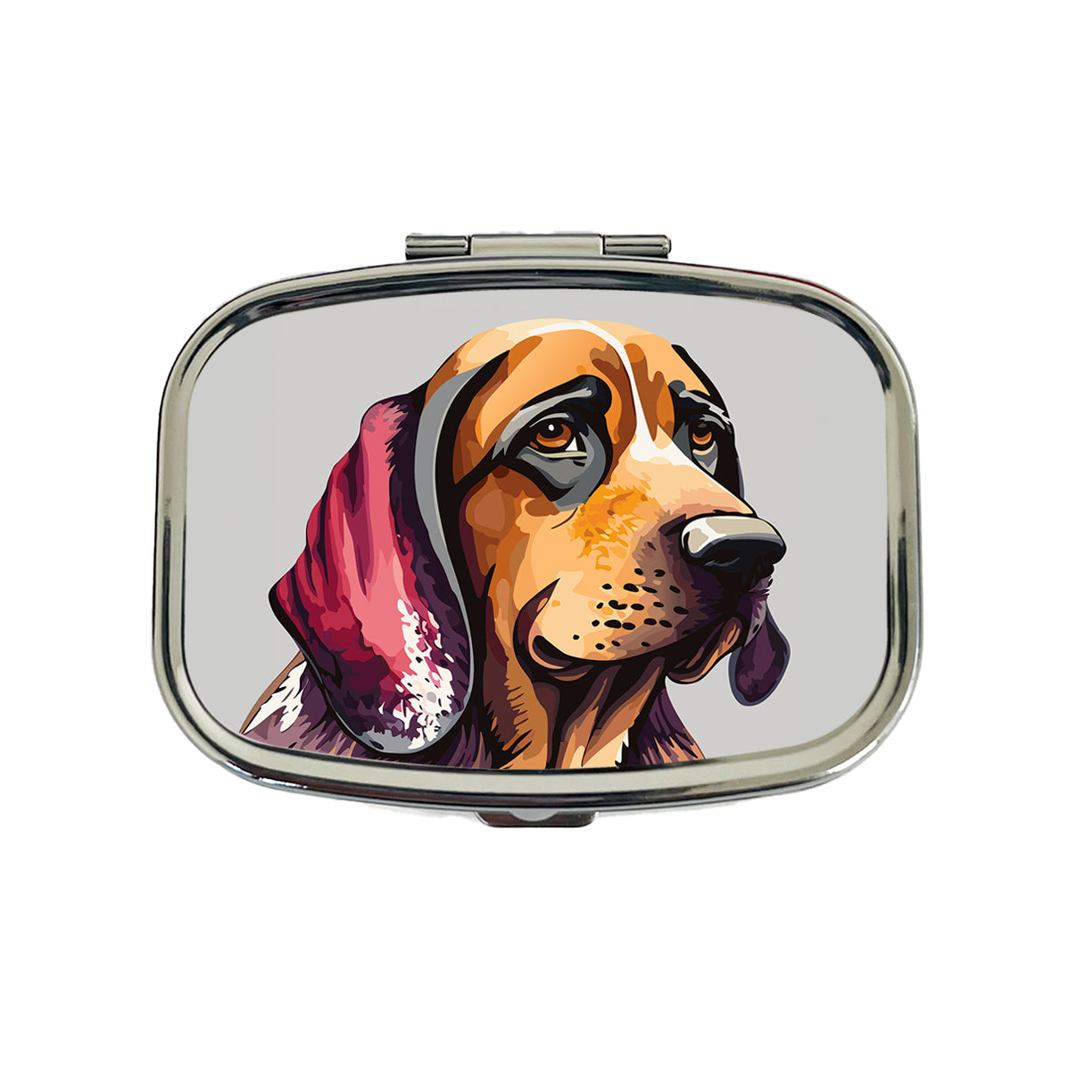 Bloodhound Dog Watercolor Travel Pill Box Case