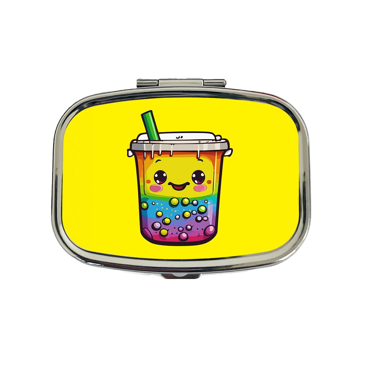 Boba Bubble Tea Rainbow Cute Travel Pill Box Case