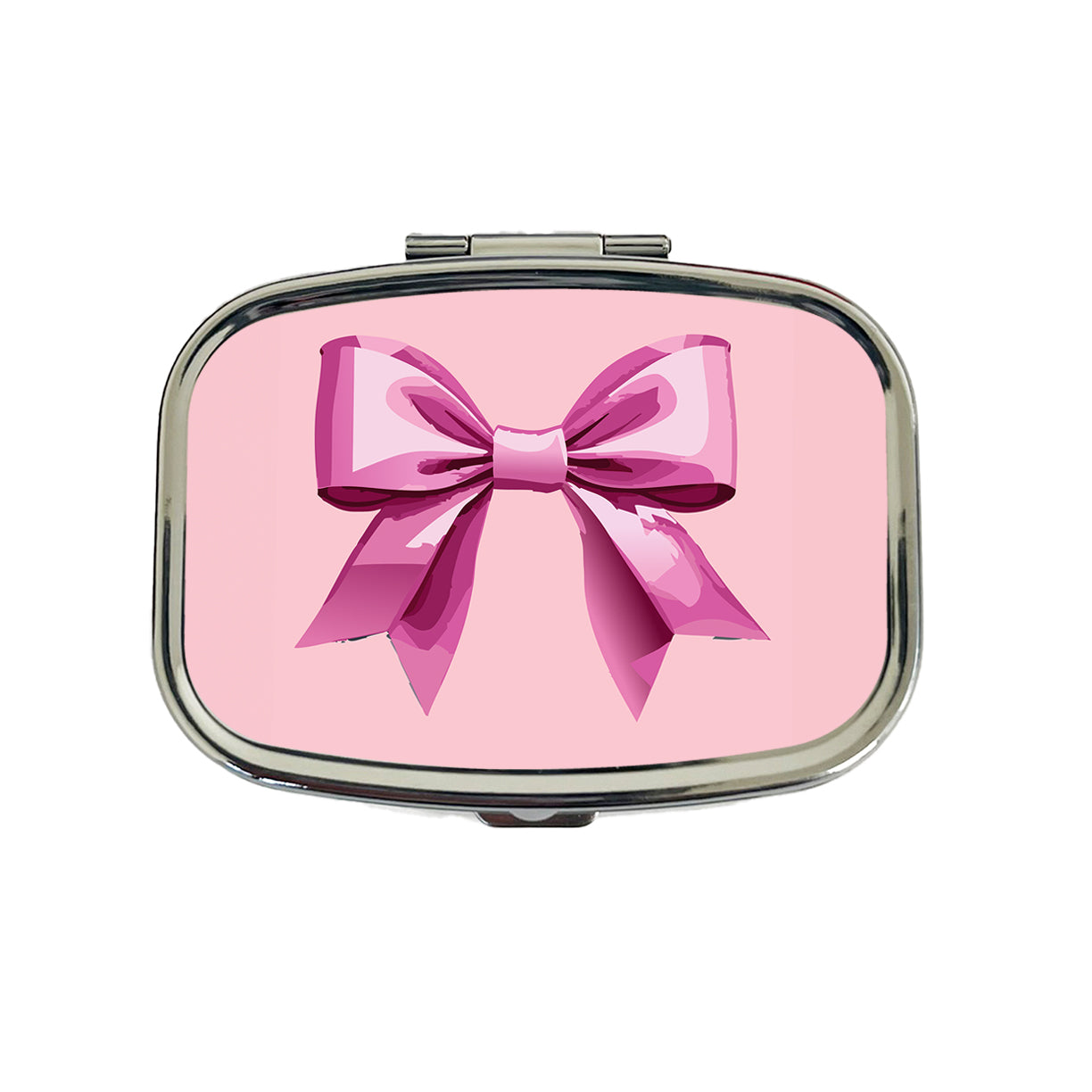 Bow Cheerleading Coquette Pink Travel Pill Box Case