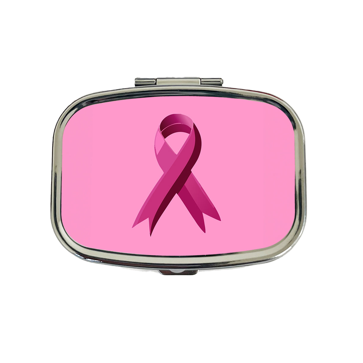 Breast Cancer Awareness Ribbon Pink Travel Pill Box Case