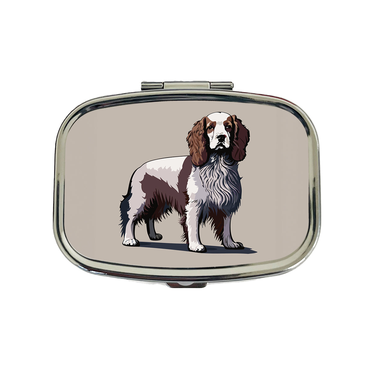 Brittany Spaniel Dog Standing Travel Pill Box Case