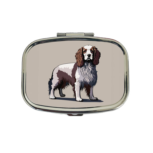 Brittany Spaniel Dog Standing Travel Pill Box Case