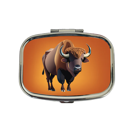 Buffalo Standing Travel Pill Box Case