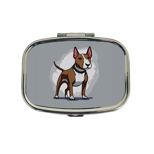 Bull Terrier Dog Standing Travel Pill Box Case