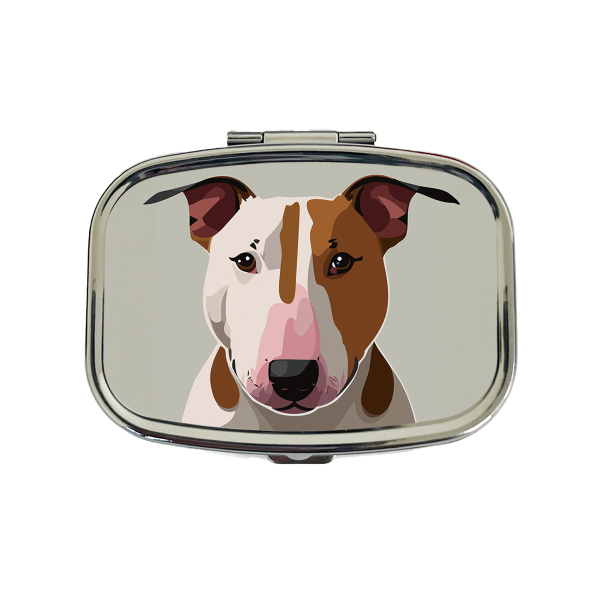 Bull Terrier Dog Staring Travel Pill Box Case