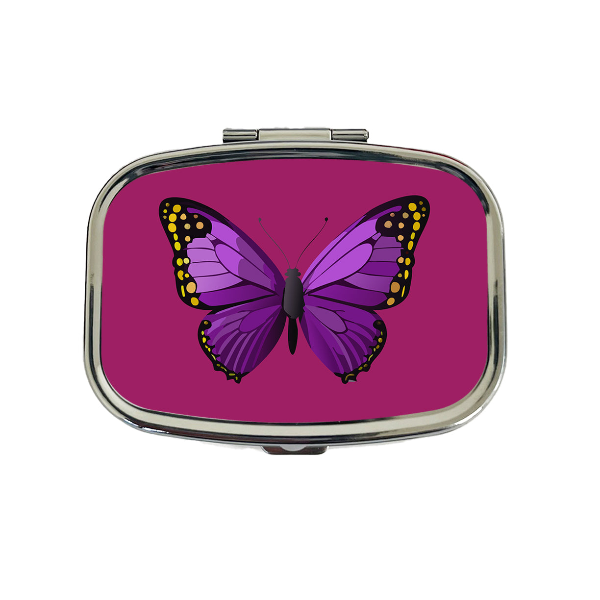 Butterfly Purple Travel Pill Box Case
