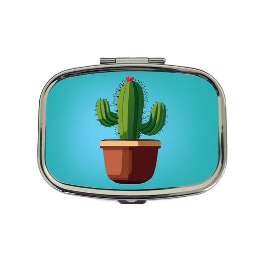 Cactus in Pot Travel Pill Box Case