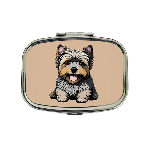 Cairn Terrier Dog Sitting Travel Pill Box Case