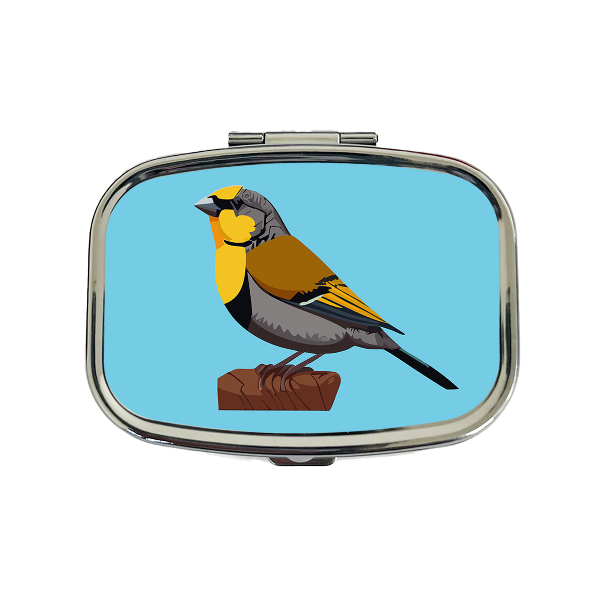 Canary Yellow Bird Travel Pill Box Case