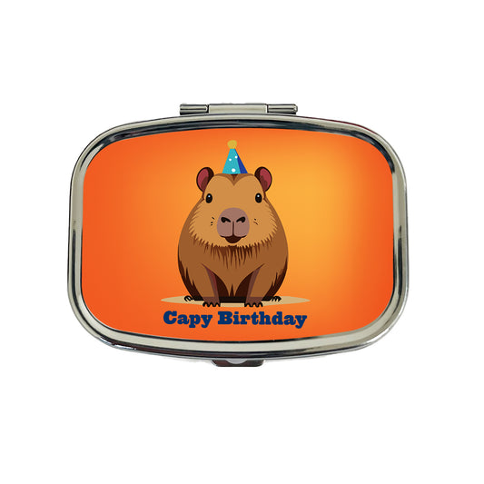 Capybara Happy Capy Birthday Funny Travel Pill Box Case