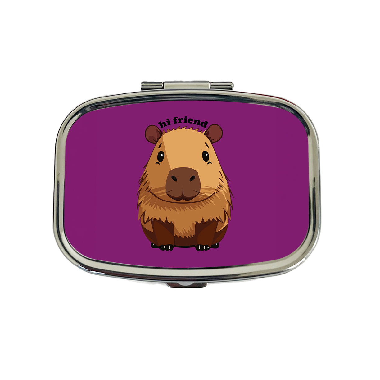 Capybara Hi Friend Hello Funny Travel Pill Box Case