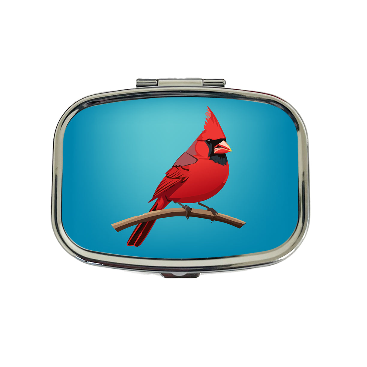 Cardinal Red on Branch Travel Pill Box Case