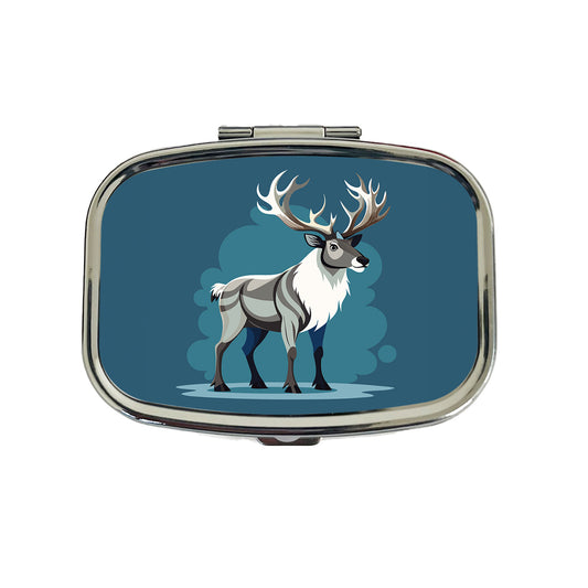 Caribou Reindeer Travel Pill Box Case