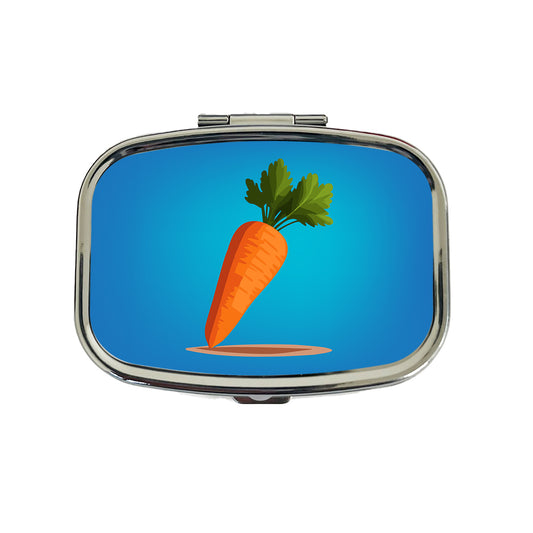 Carrot Cute Vegetable Vegetarian Vegan Travel Pill Box Case