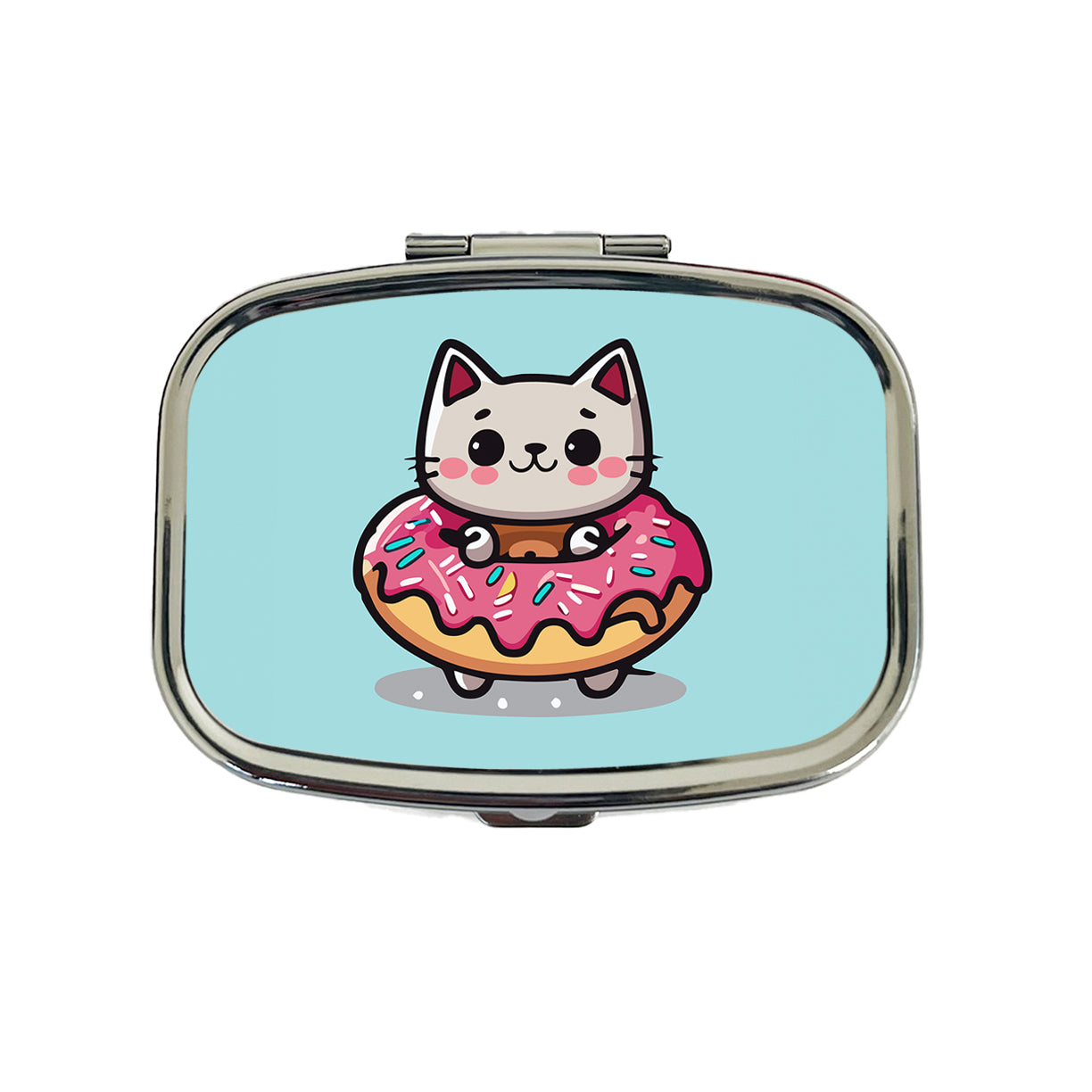 Cat Kawaii Cute in Donut Travel Pill Box Case