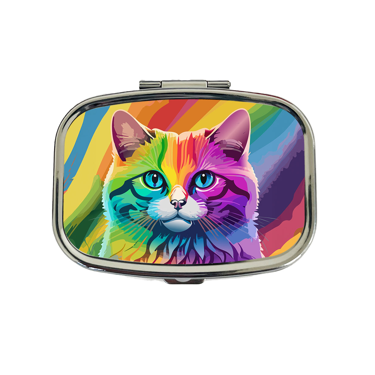 Cat Rainbow Travel Pill Box Case