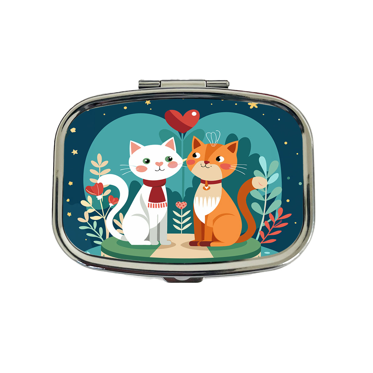 Cats in Love Anniversary Wedding Valentines Day Travel Pill Box Case