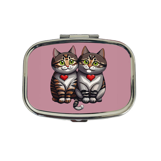 Cats Love Valentines Day Wedding Anniversary Travel Pill Box Case