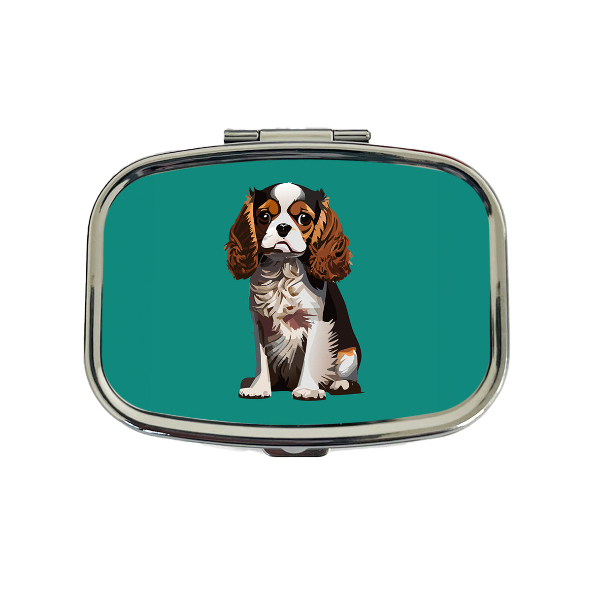 Cavalier King Charles Spaniel Dog Tricolour Tricolor Travel Pill Box Case