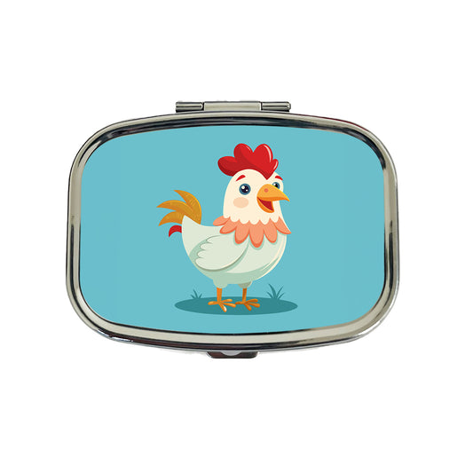 Chicken Rooster Happy Travel Pill Box Case
