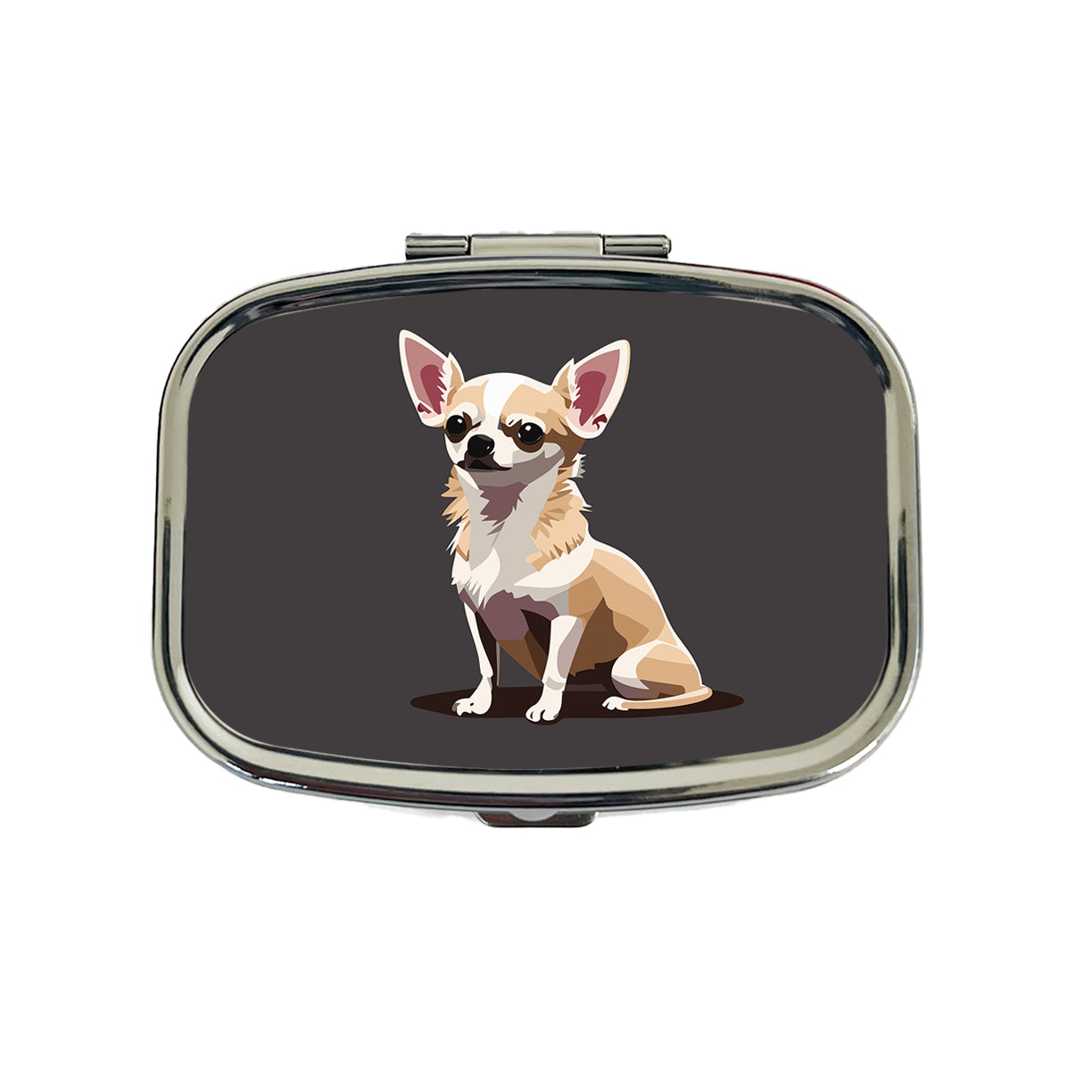 Chihuahua Dog Sitting Travel Pill Box Case